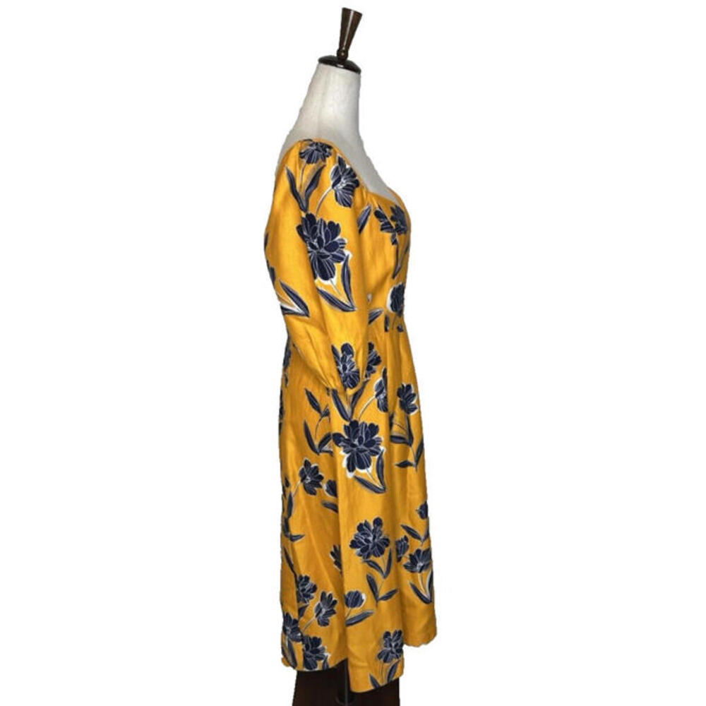 Draper James June Midi Dress Marigold Yellow Floral Size 6 SMS Sample - Picture 4 of 8